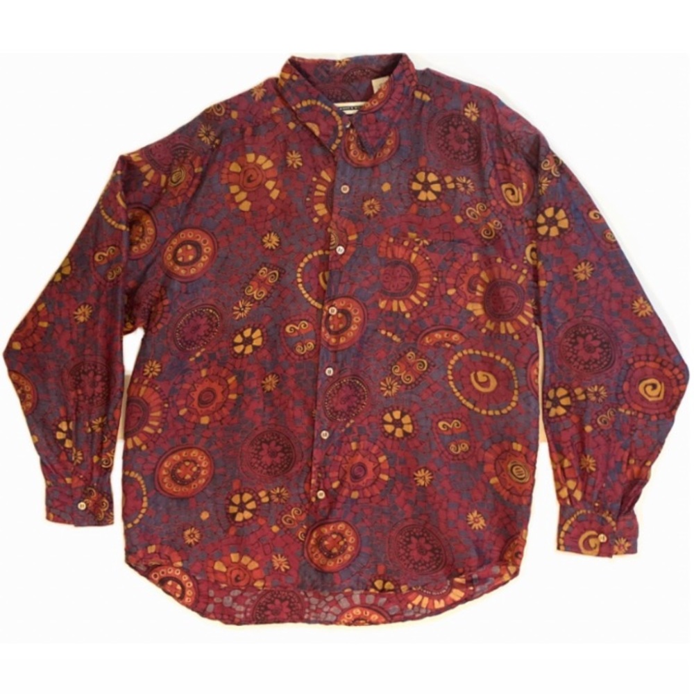 VTG Fenn Wright & Manson silk paisley button shirt